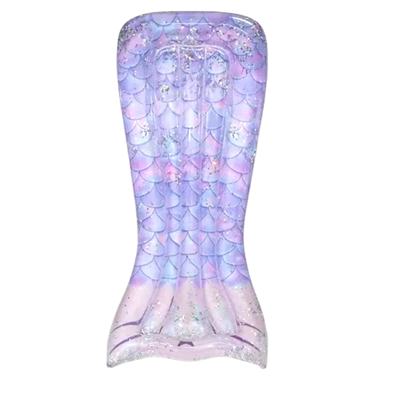 Pool Candy Mermaid Tail Pool Raft - 72" x 35" Holographic Glitter Inside NEW - Picture 5 of 6